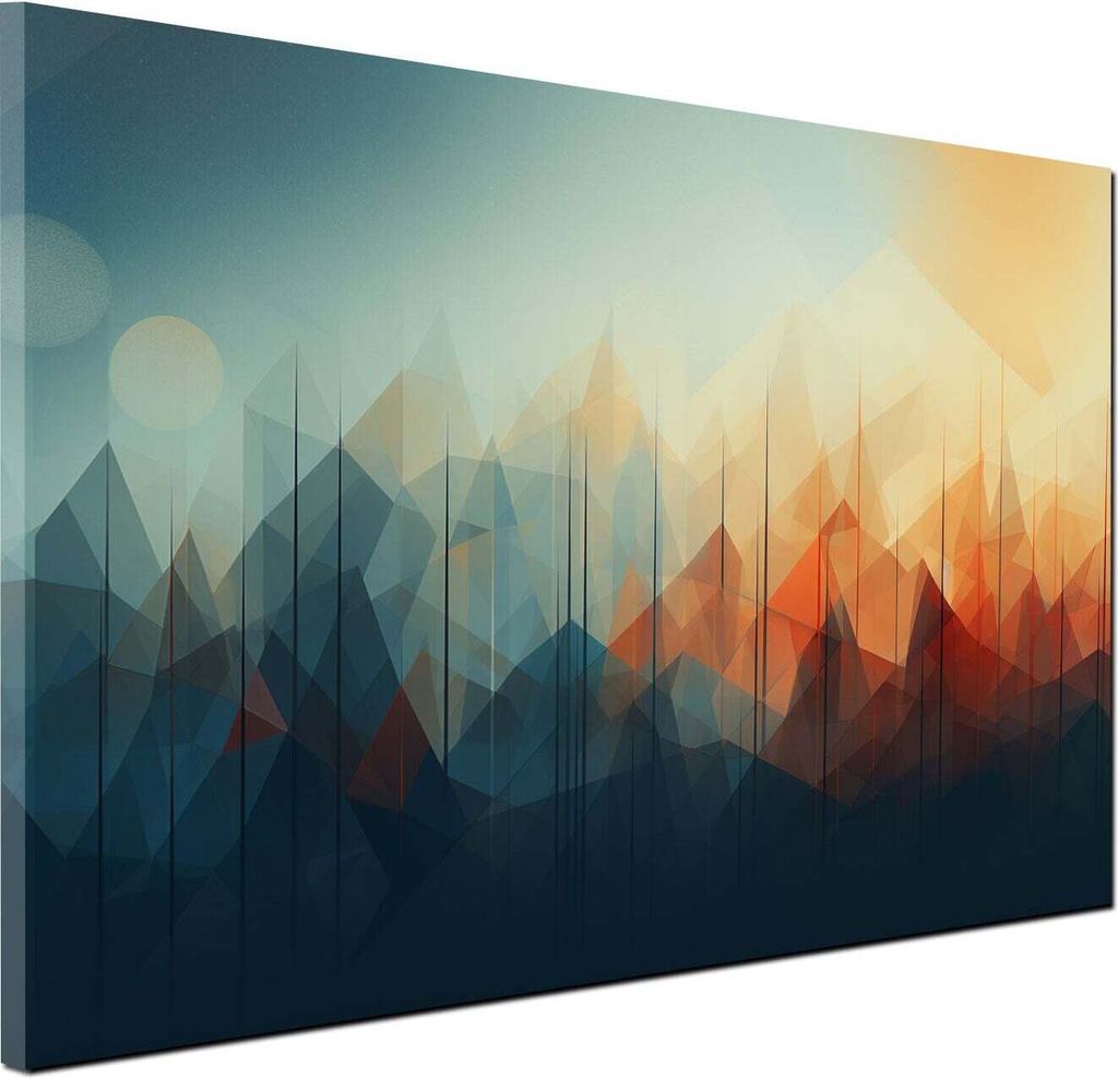 Mountain Lines Wandbild Leinwandbild abstrakt Kunstdruck XL Berge: 60x40x2cm
