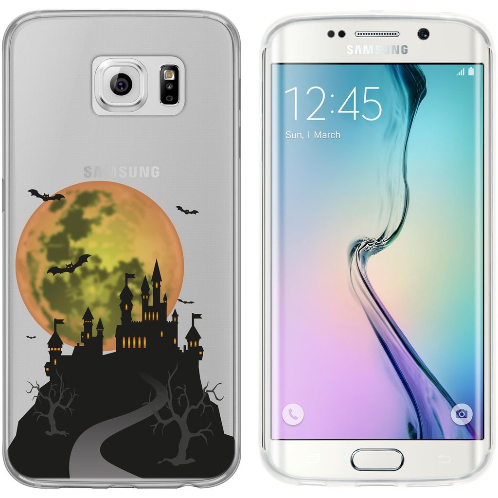 PhoneNatic Case kompatibel mit Samsung Galaxy S6 Edge Silikon-Hülle Herbst Spukschloss M4