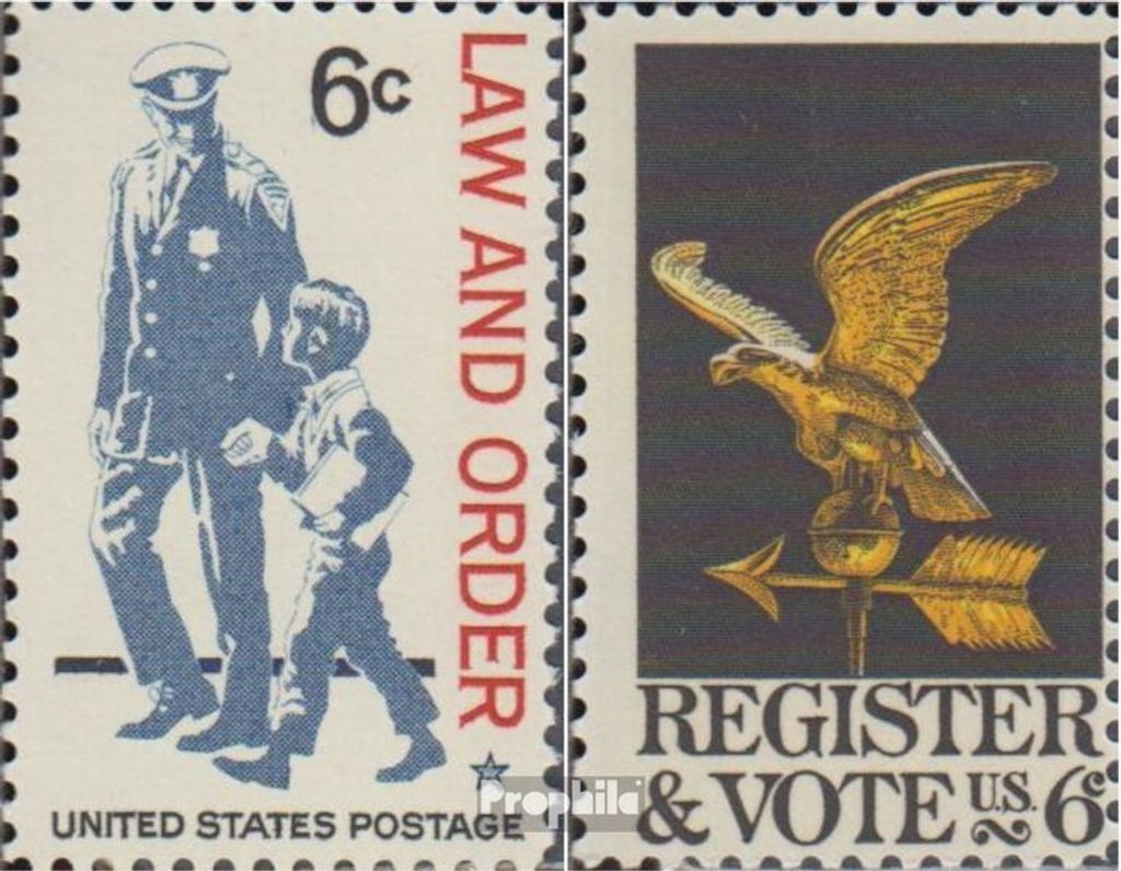 Briefmarken USA 1968 Mi 949,950 (kompl.Ausg.) postfrisch Produktbild 