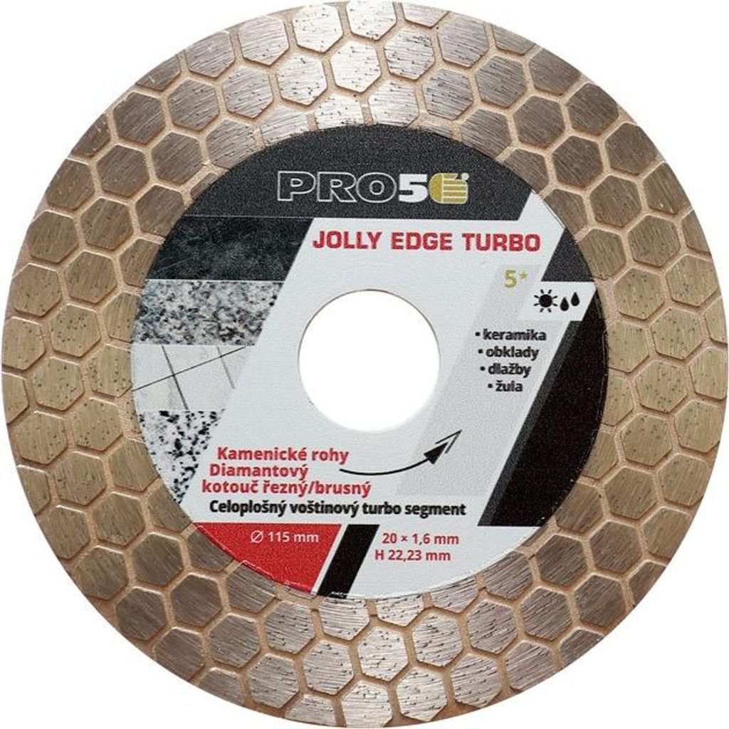 PRO5 | Diamanttrenn- und Schleifscheibe Ø115 mm - jolly edges (V-turbo)