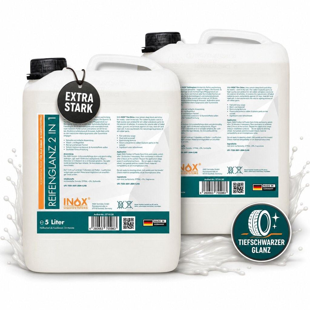 INOX® 2x5L Reifenglanz 2:1 Kunststoffpflege & Gummipflege Produktbild 
