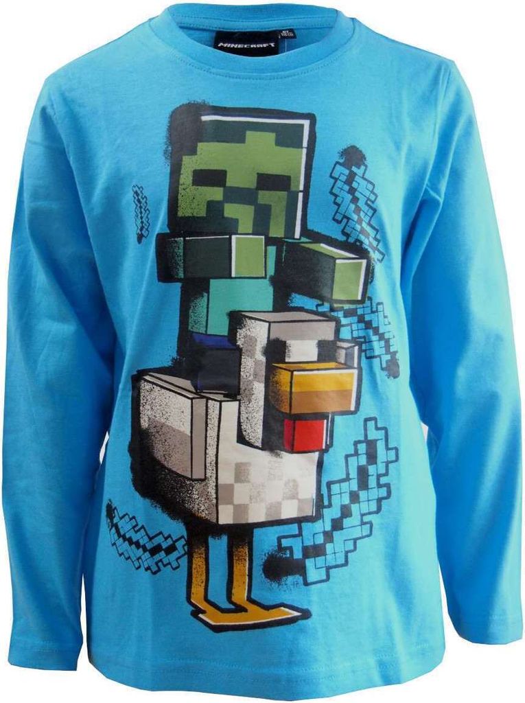 Detské tričko s dlhým rukávom Minecraft chicken zombie - Obrázok produktu 1