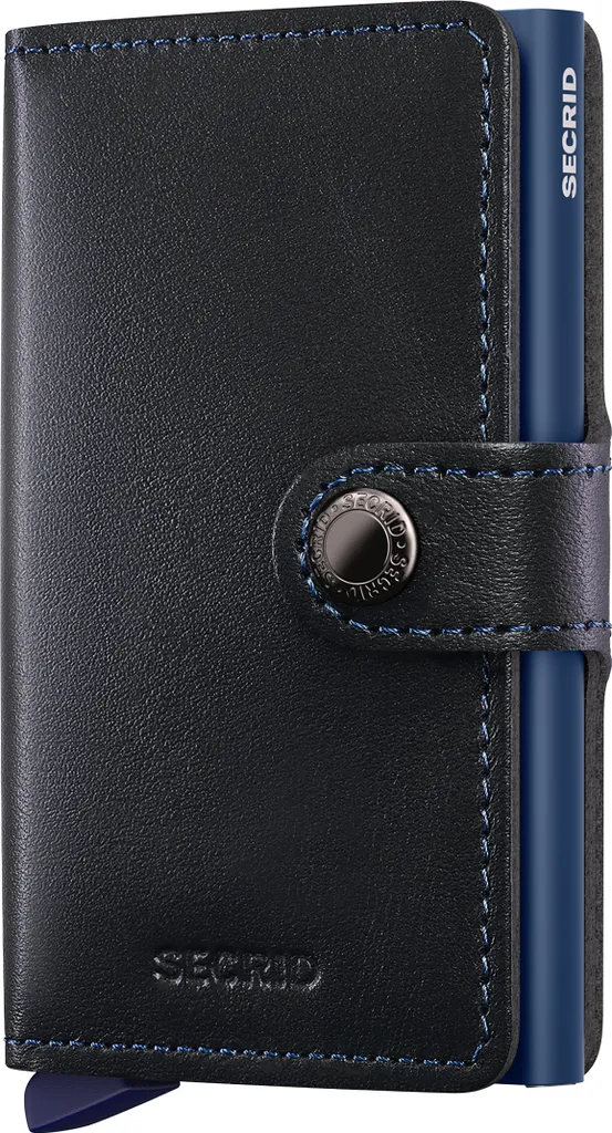 Porte-monnaie Secrid Miniwallet Original bleu en cuir véritable