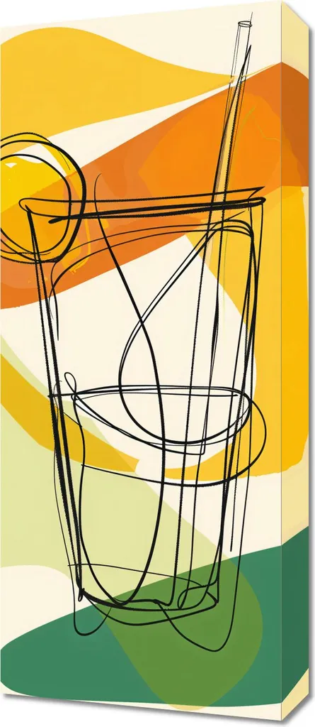 Tableau Image 30 x 70 cm Cocktail Artistique pour Déco Murale Moderne