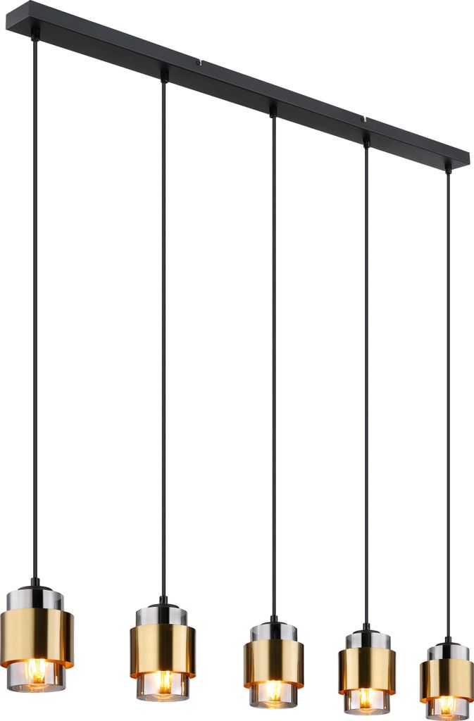 Globo Lighting Hängeleuchte Metall schwarz matt, 5x E27