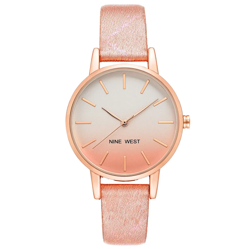 Nine West Watch NW/2512RGPK Montre Femme Or Rose avec Bracelet Cuir Rose