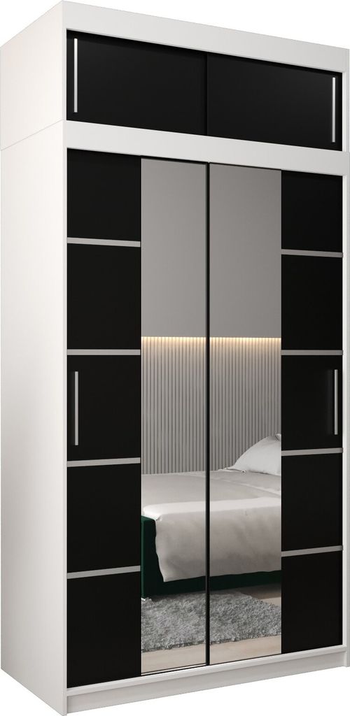 Kleiderschrank, Schiebetürenschrank Schlafzimmer, Schrank VERONA 4 120 mit Aufsatz, Höhe 240 cm