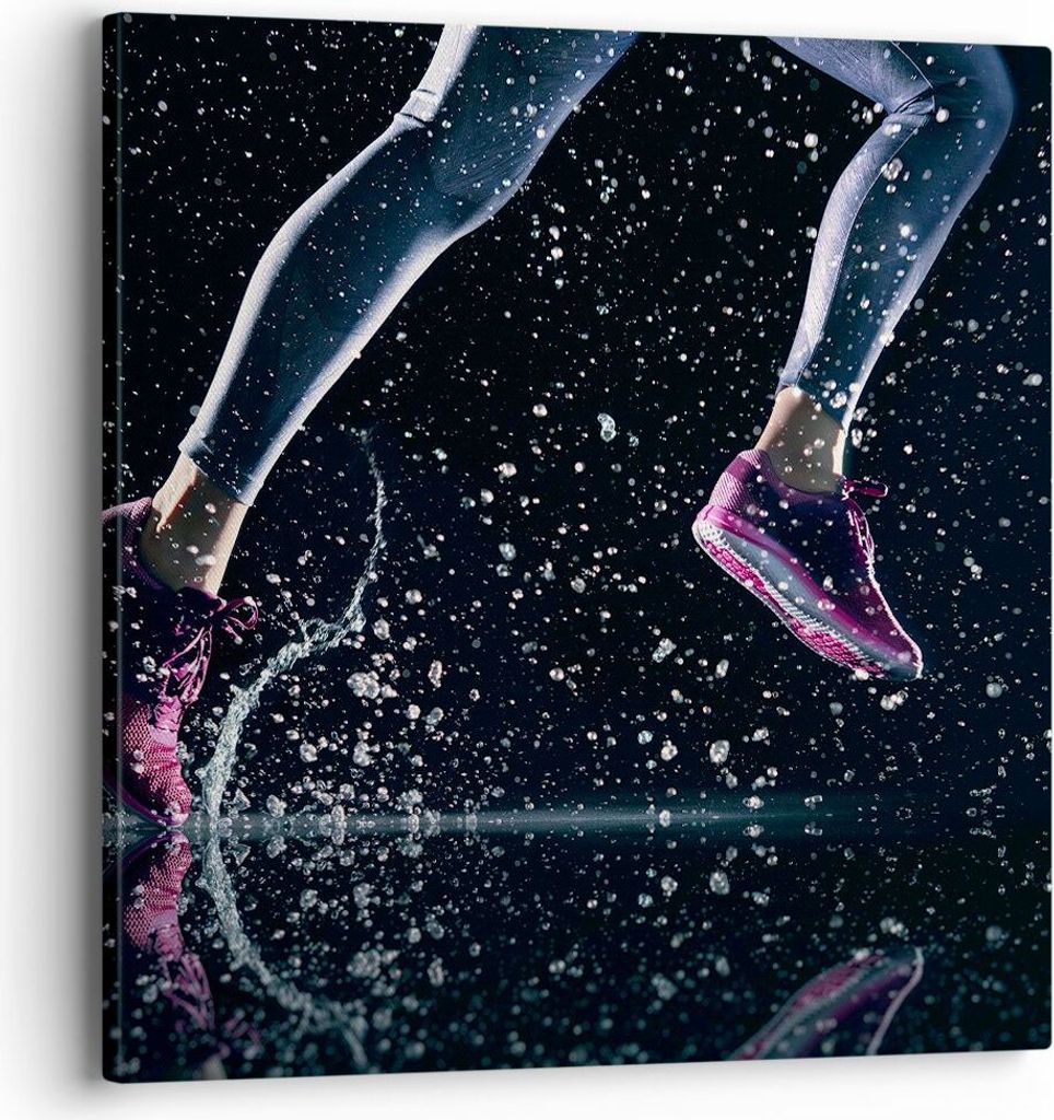 Bild auf Leinwand - Leinwandbild - Laufen Lifestyle Leichtathletik Schuhe - 40x40cm - Wand Bild - Wanddeko - Leinwanddruck - Bilder - Kunstdruck - ...