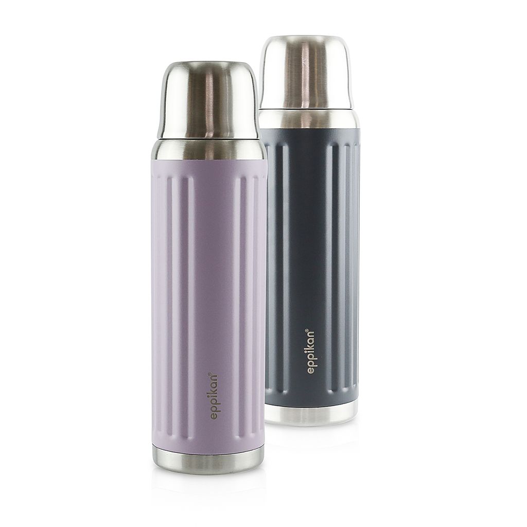 eppikan EppiGrand Edelstahl Thermosflasche Thermoskanne Trinkflasche Isolierflasche, 750 ml, auslaufsicher mit doppelwandigem Trinkbecher (Dusty ...