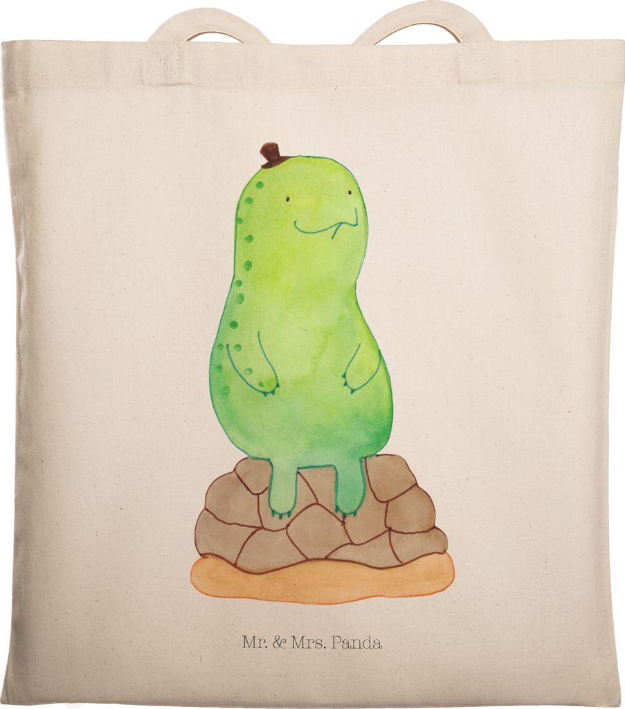Mr. & Mrs. Panda Shopping Tasche Schildkröte Pause - Transparent - Geschenk, Tote Bag, Laptoptasche, Achtsamkeit, Achtsam, Schultasche, Uni, sitze...