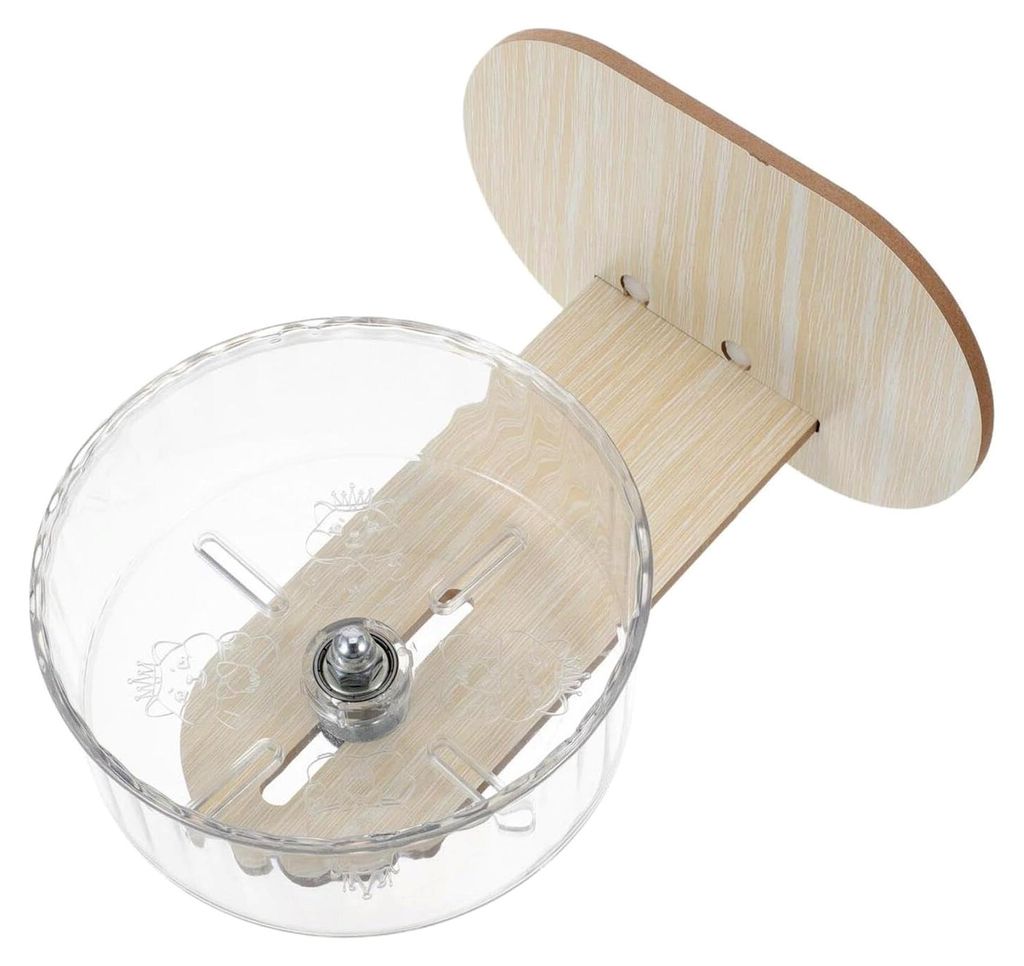 Leises Hamsterrad 15 cm Transparentes Laufrad mit Holzständer Rutschfestes Trainingsrad für Hamster, Rennmäuse und andere Kleintiere