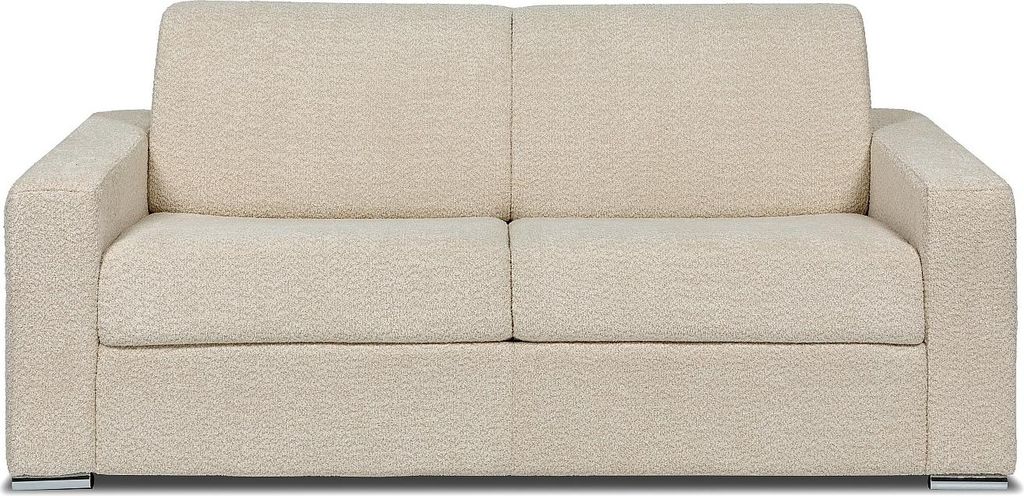 Express 3-Sitzer Schlafsofa aus beigem Bouclette-Stoff - Liegefläche 140 cm - Matratze 18 cm - CALITO