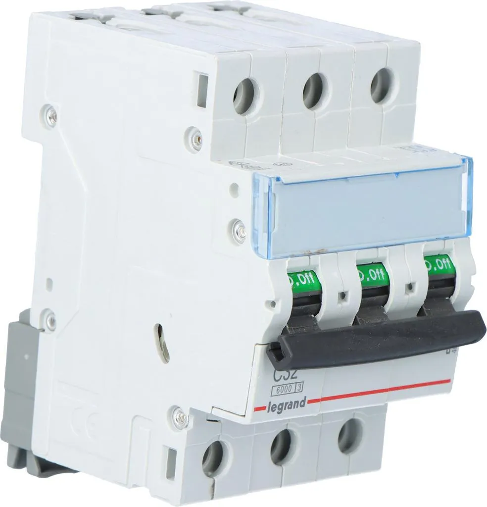 Disjoncteur tripolaire 32A Legrand TX3 pour circuits de force et moteur