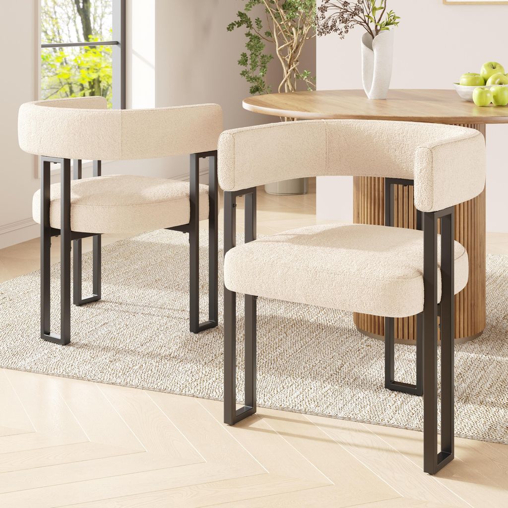 Set di 2 sedie da pranzo Flieks, sedie da pranzo in tessuto Immagine del prodotto 