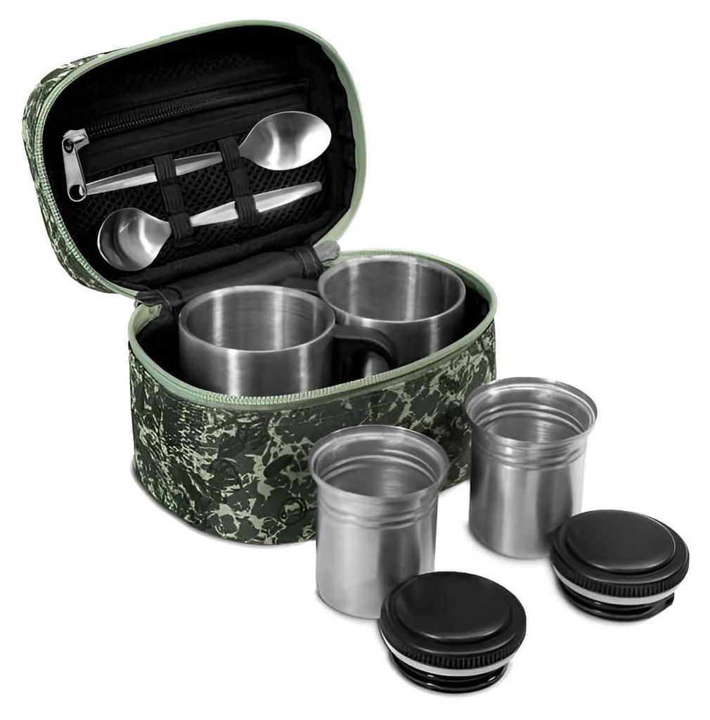 Delphin Kaffee- und Teeset Cotea Edelstahl Camo Grün