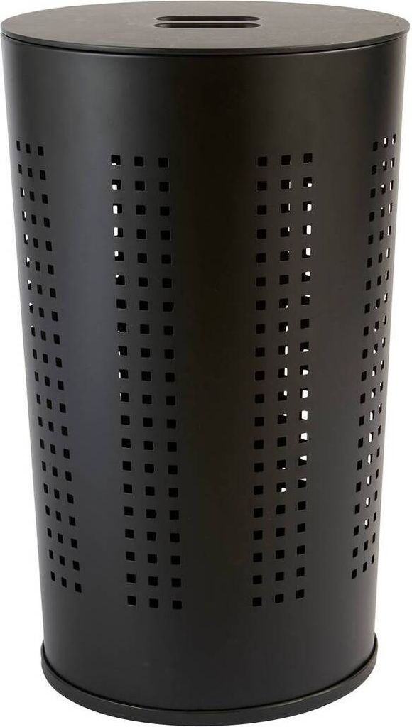 5 five simply smart - Wäschekorb "glass" aus metall und holz schwarz 45l