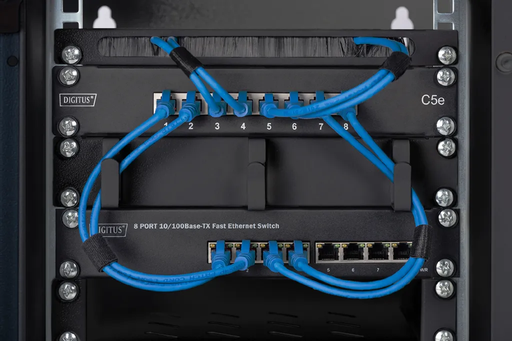 DIGITUS Ripiano Rack 10" 1U - Supporto per Switch e Modem 150mm - 2