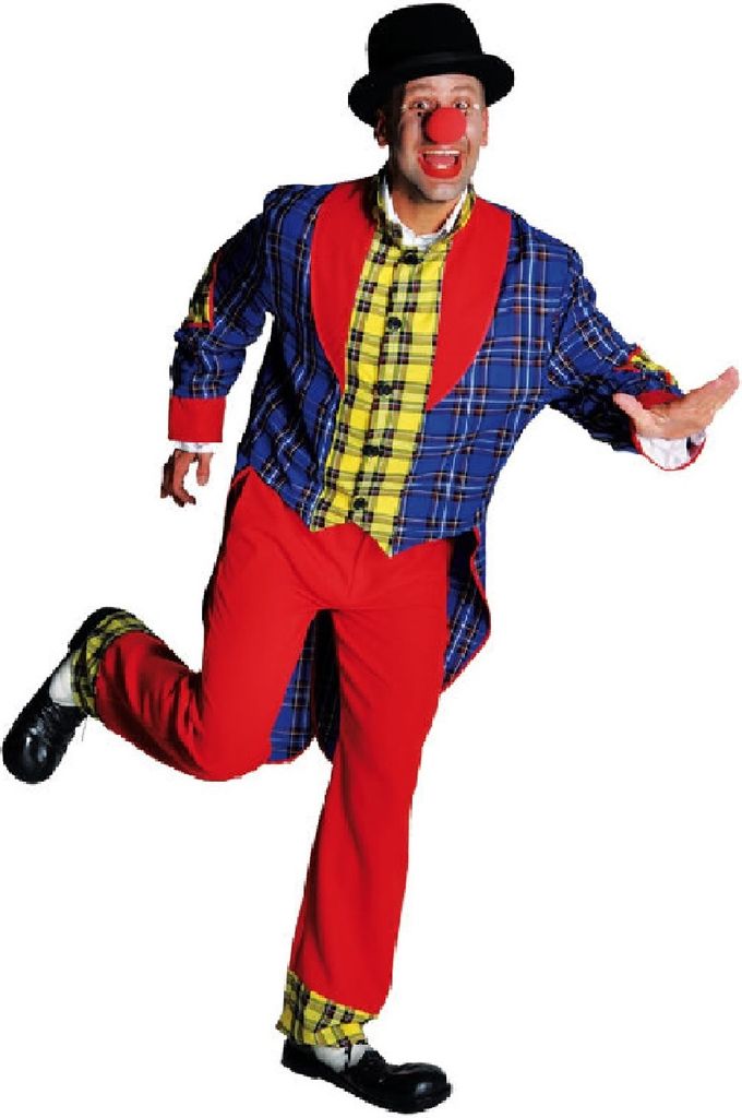 M211203-XS blau-rot-gelb Herren Clown Kostüm Zirkus Anzug Gr.XS