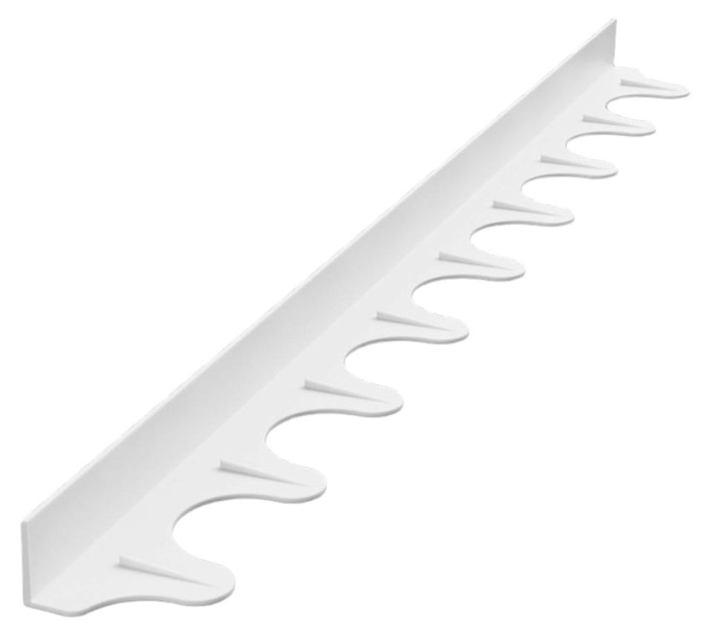 INF 2er Set L-förmige Silikon Küchenspaltabdeckung mit Wellenmuster, 54cm Weiß