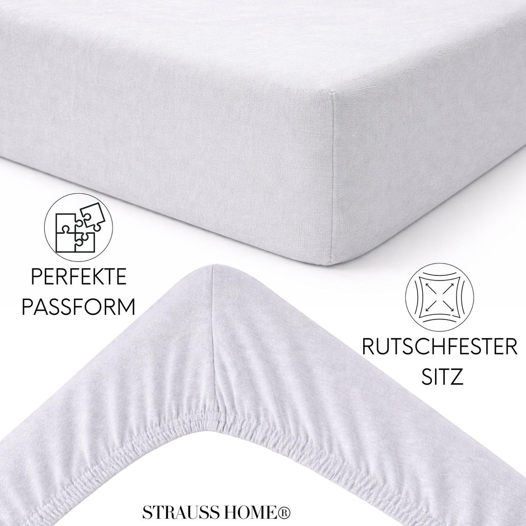 Strauss Home® Premium Spannbettlaken – 160 g/m² Gekämmte Produktbild 