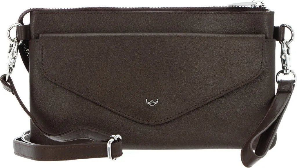 Pochette cuir bronze Valencia Golden Head : Finition cuir pleine fleur