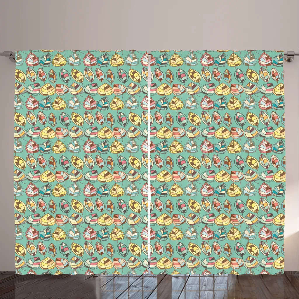 ABAKUHAUS Rideaux de Salon Rustique Motif Floral 280 x 225 cm Mousses