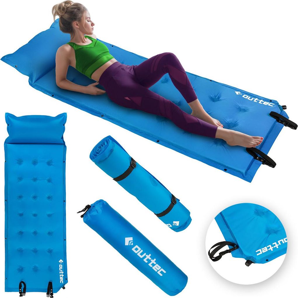 Outtec Selbstaufblasende Isomatte, Luftmatratze, Schlafmatte - 193x68 cm - ultraleicht, waßerdicht Aufblasbare Matratze, Luftbett für Camping O...