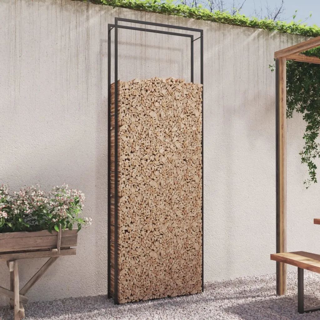 Portalegna Professionale Acciaio Nero 312cm | Alta Capacità Stoccaggio