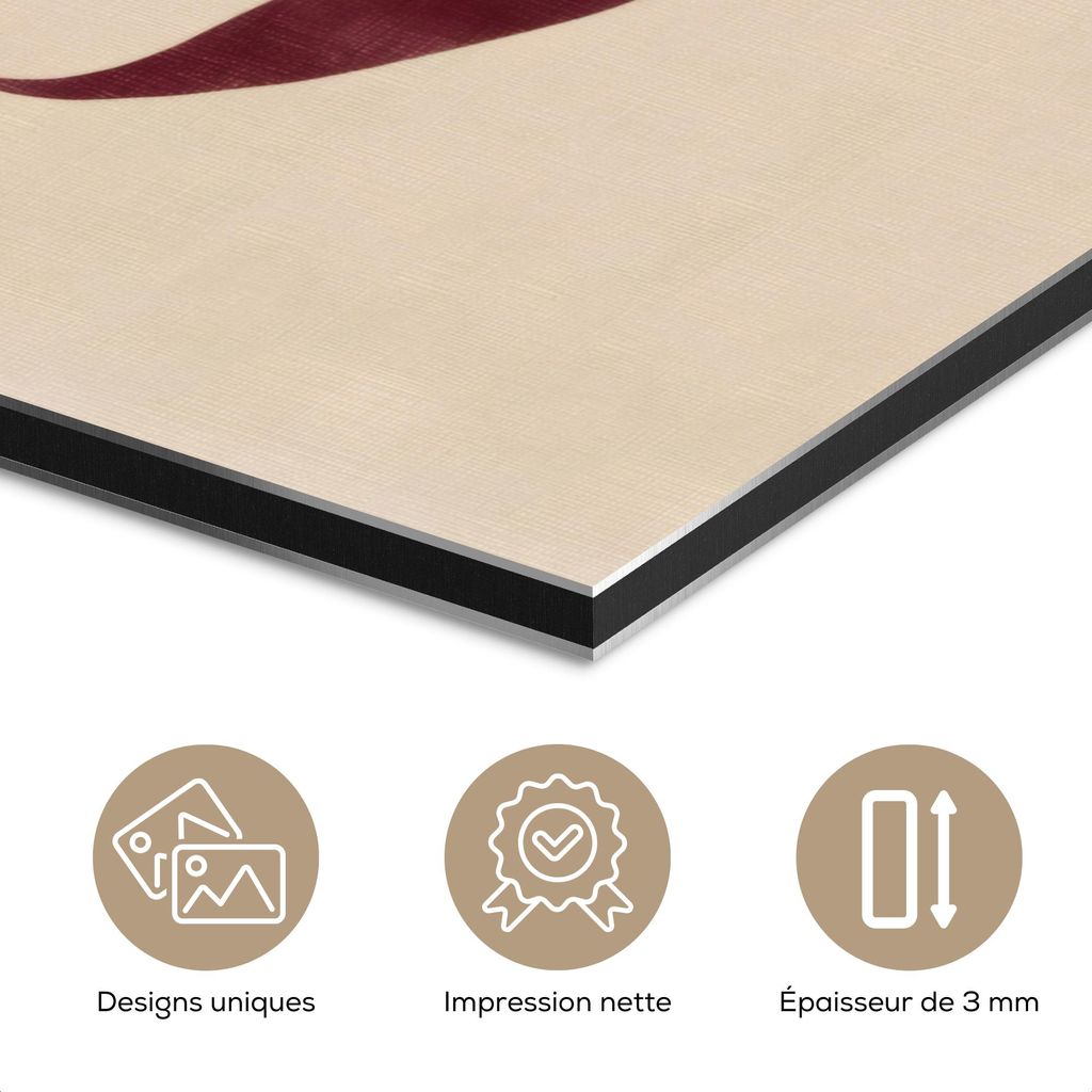 MuchoWow Wanddekoration Metall Metallbild Wandkunst 60x90 cm Blumen - Blütenblätter - Minimalistisch - Rosa MuchoWow Aluminium Gemälde - Wandbil...