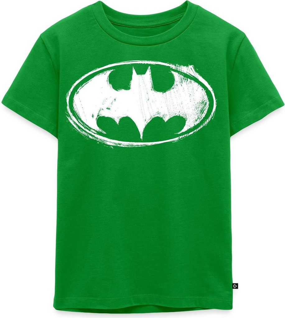 Spreadshirt DC Comics Batman Logo Gezeichnet Kinder Premium T-Shirt, 134/140 (8 Jahre), Grün