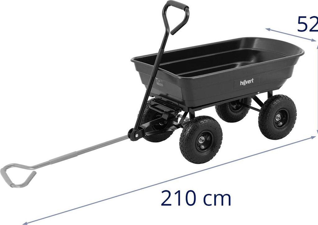 hillvert Gartenwagen - 300 kg - kippbar - 75 L Produktbild 5