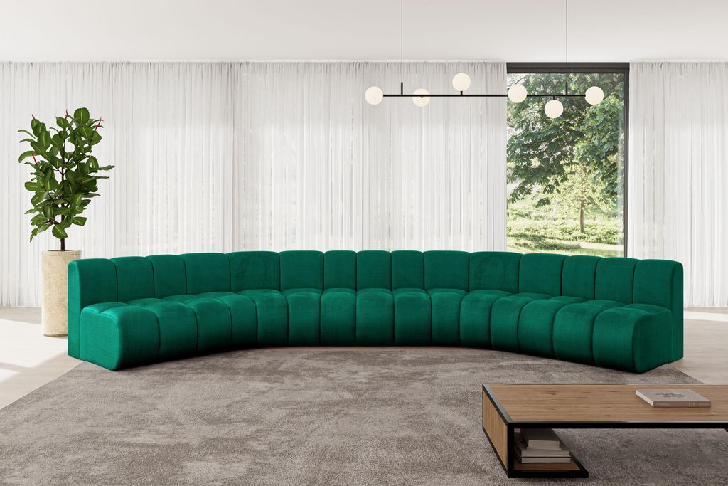 ALTDECOR Modulares Sofa Ecksofa in U-Form - Montra-U1 - 490x174x70 cm Grün - Corner modular Sofa Eckcouch Couch Wohnlandschaft Cauchsofa Bodensofa...