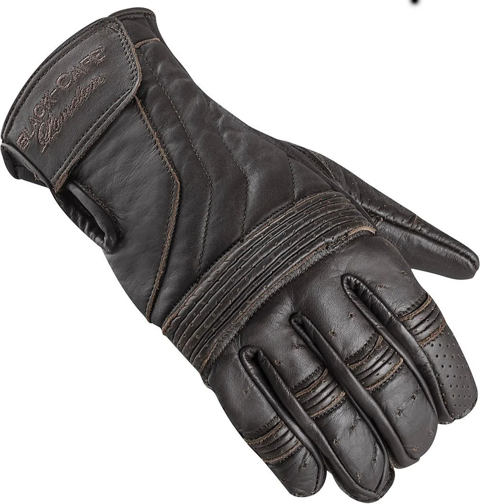 Gants de moto vintage marron Black-Cafe London XS : Protection et Style