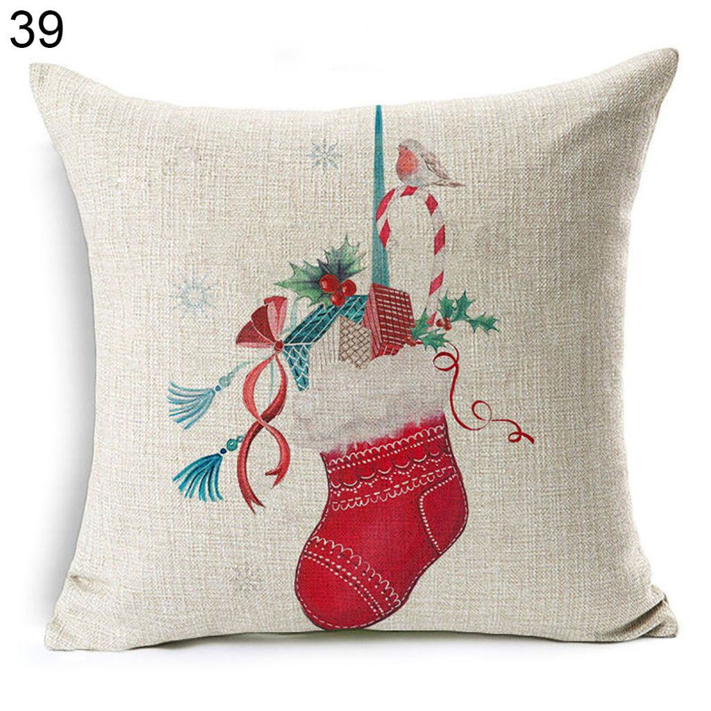 Weihnachtshund Santa Claus Rentier Kissen Cover Wurfkissen Hülle Sofa Dekor-#39 Weihnachtsgeschenke-Socken