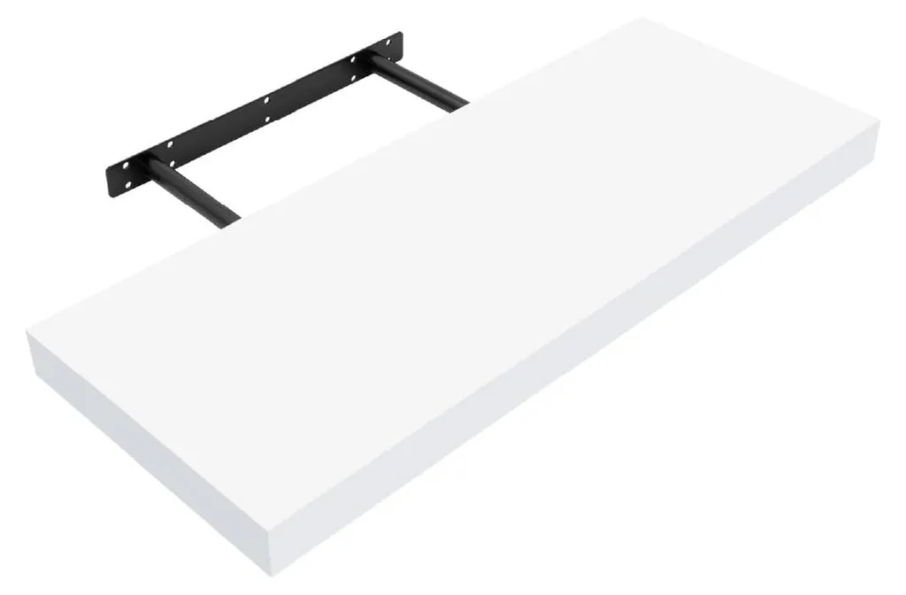 Étagère murale suspendue blanche 80 cm en panneau alvéolaire robuste