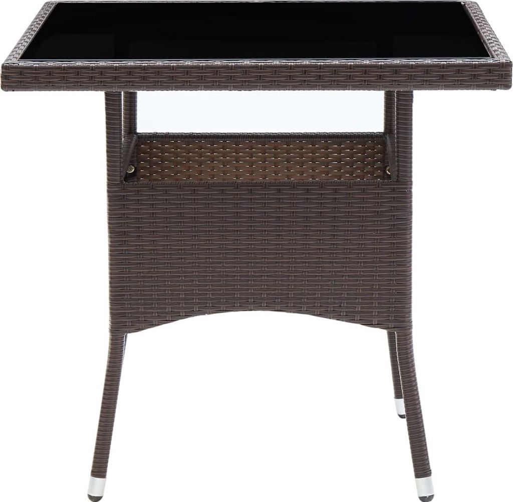 vidaXL Záhradný jedálenský stôl Brown Poly Rattan Obrázok produktu 