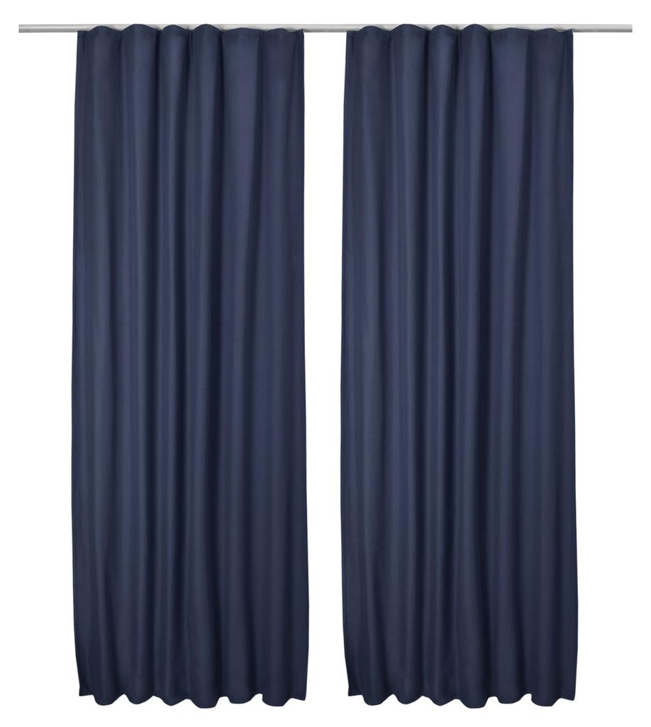 Beautissu 2er Set Thermovorhang Gardine Blau Amelie TK, Produktbild 