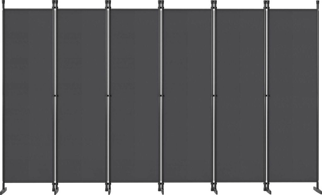 XMTECH Paravent Raumteiler 6-teilig 300x180 cm Dunkelgrau – Klappbarer Sichtschutz Freistehend für Büro, Wohnzimmer, Esszimmer, Balkon – Span...