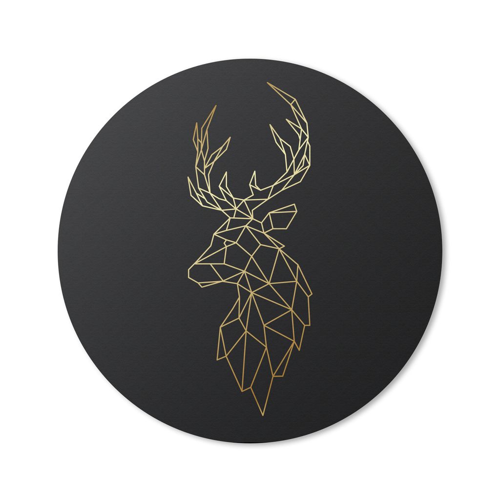 MuchoWow Mauspad Mousepad Rotwild - Gold - Schwarz 30x30 cm - Mousepads - Maus Mat - Pad - Mausunterlage - Tischunterlage - Schreibtischmatten