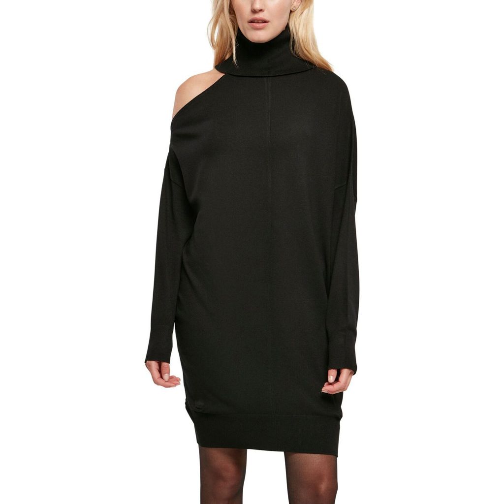Urban Classics Ladies - One Shoulder Knit Kleid schwarz - S