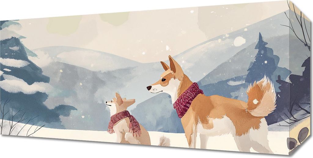 Bild 40x20cm Schneefreunde