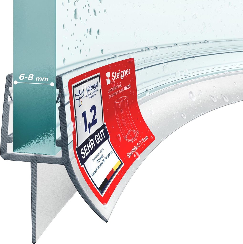 STEIGNER Guarnizione doccia curva UK03 60 cm (1 pz.) Immagine del prodotto 