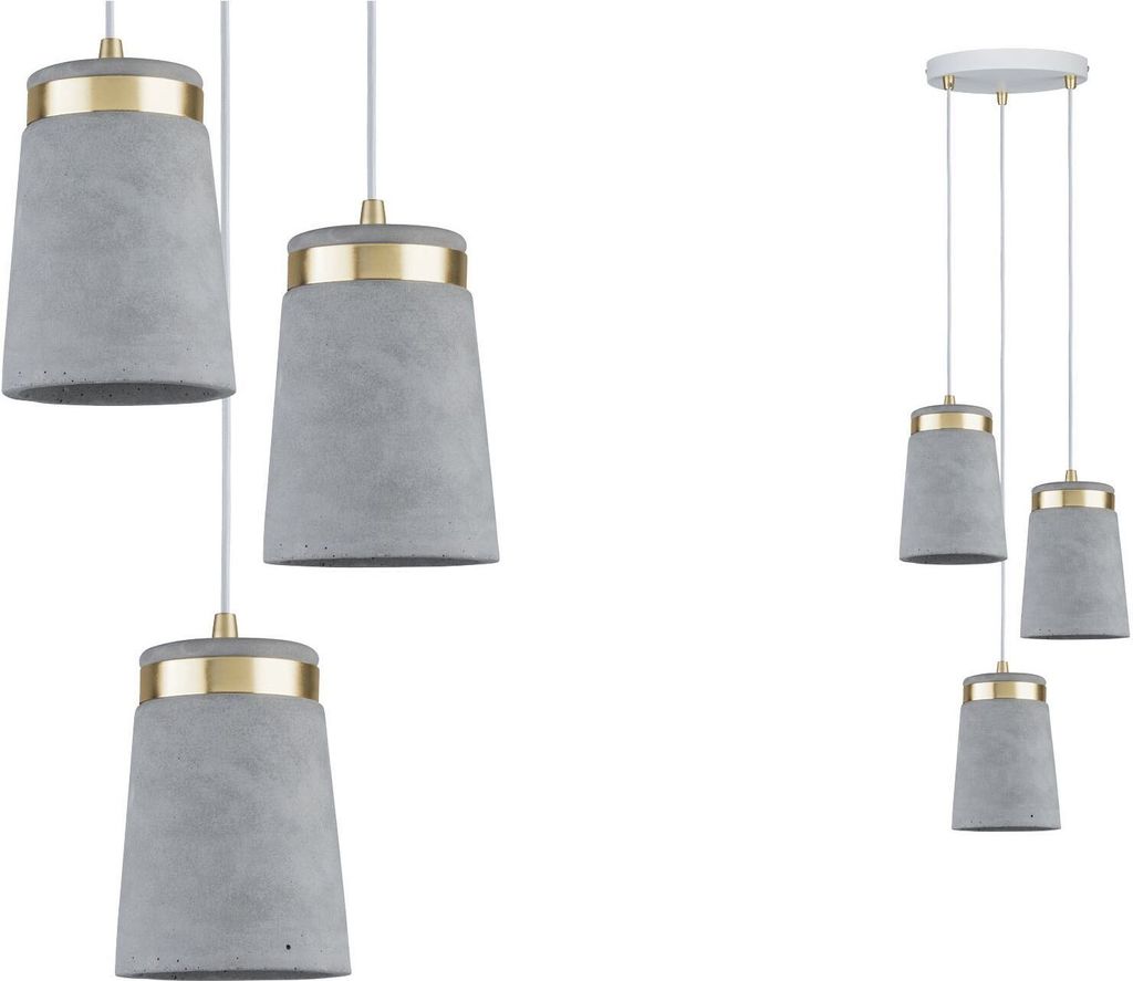 Paulmann Pendelleuchte Neordic Norell 3 Flammig Weiß Gold Beton E27