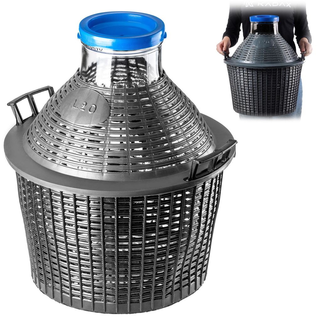 KADAX sklenený karboš s plastovým košom "Fonte", široké Obrázok produktu 