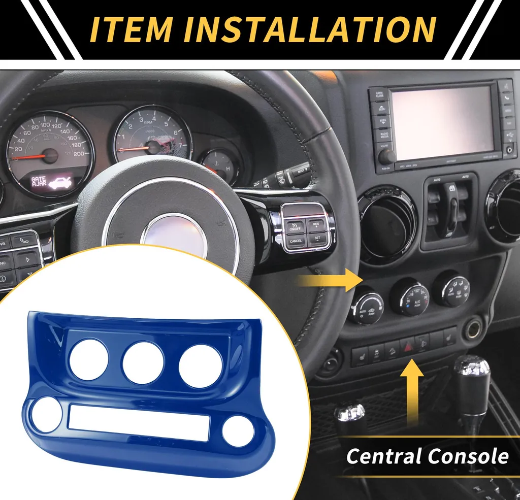 Cache Bouton Climatisation Bleu pour Jeep Wrangler JK JKU 2011-2017 ABS