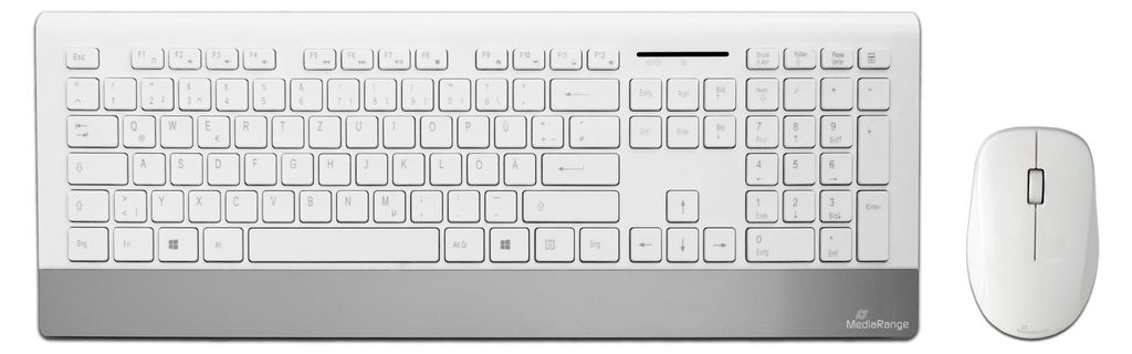 MediaRange Tastatur Highline wireless Set inkl. Maus weiss Produktbild 