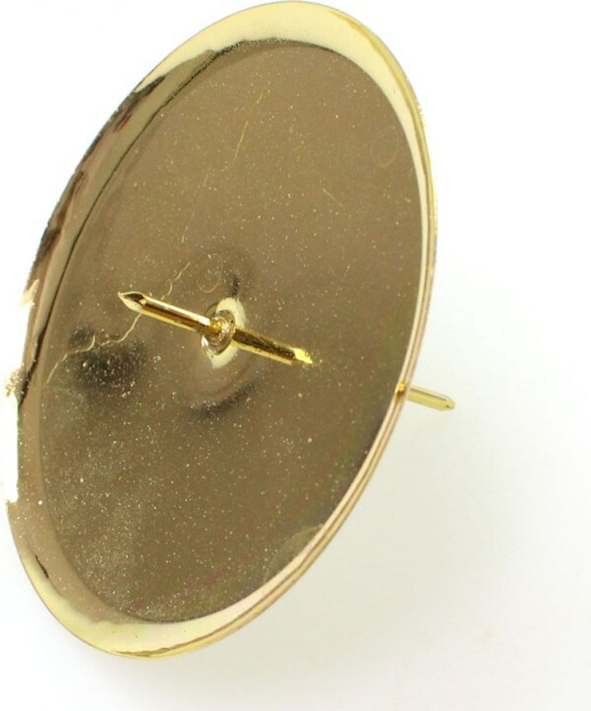 4 Kerzenhalter 7cm Kerzenteller mit Dorn Kerzenpick Stecker Halter Adventskranz, Farbe:gold