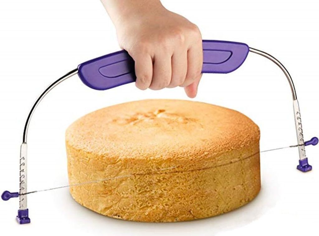 Einstellbarer Kuchenschneider, Drahtschneiden, Kuchenschneider, Slicer für Zuhause, Blau