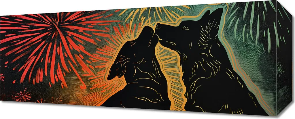 Image 50 x 20 cm Chien câlin - Impression Haute Qualité avec Rendu Net