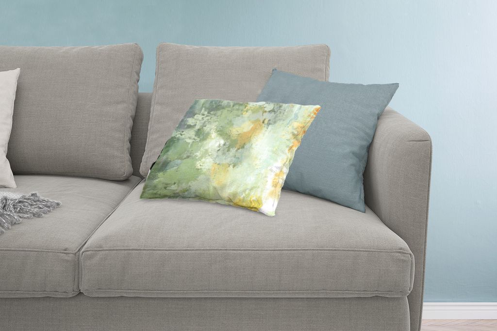 MuchoWow Zierkissen Sofakissen Wohnzimmer Dekokissen 60x40 cm Ölgemälde grün - Kopfkissen - Polster mit Foto